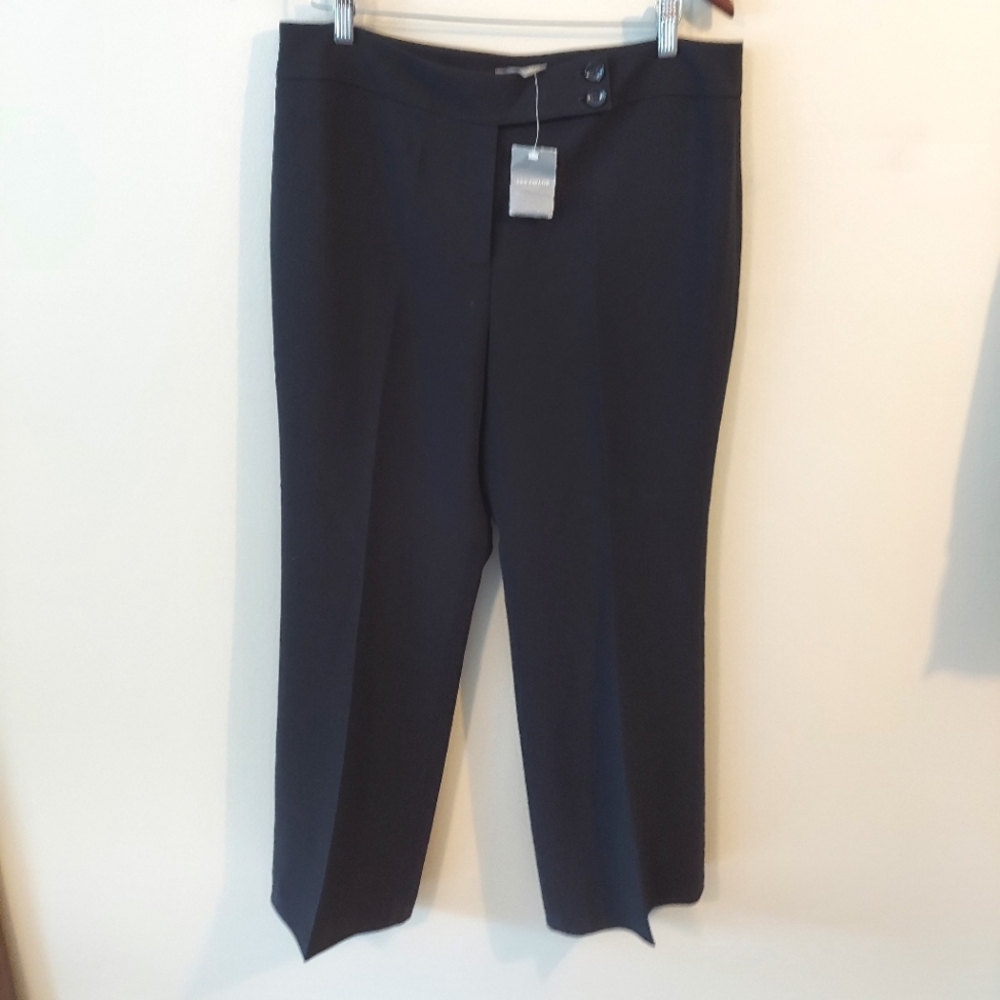 Ann Taylor Wide-Leg Black Triacetate Pants